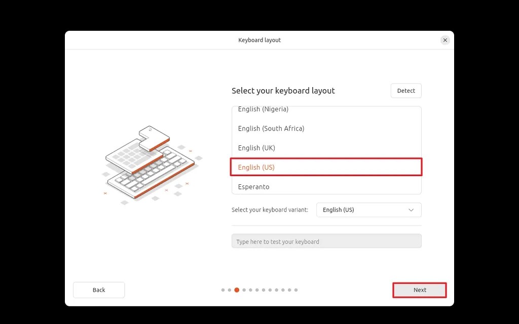 Linux install keyboard layout