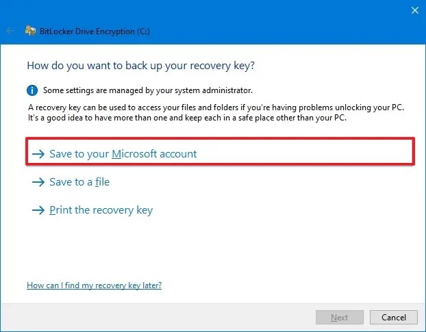 Save to your Microsoft account