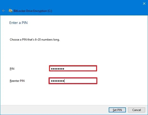 Configure BitLocker PIN