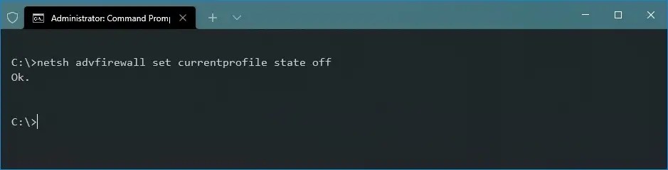 Disable firewall with CMD