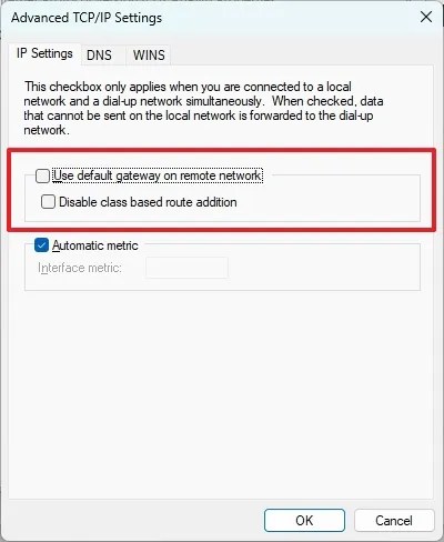 Windows 11 enable split tunneling