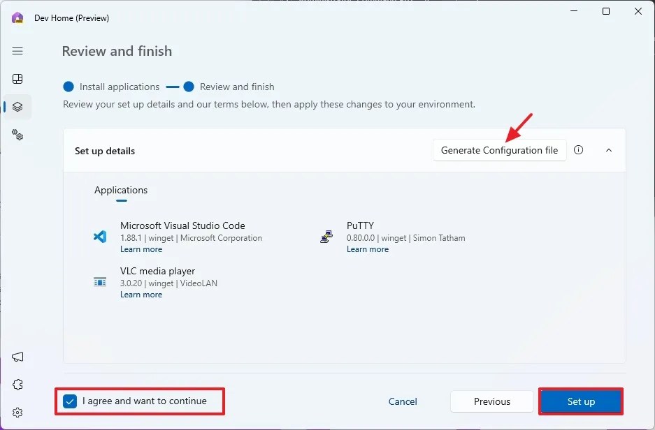 Dev Home install multiple apps