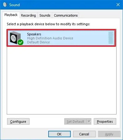 Windows 10 Sound properties