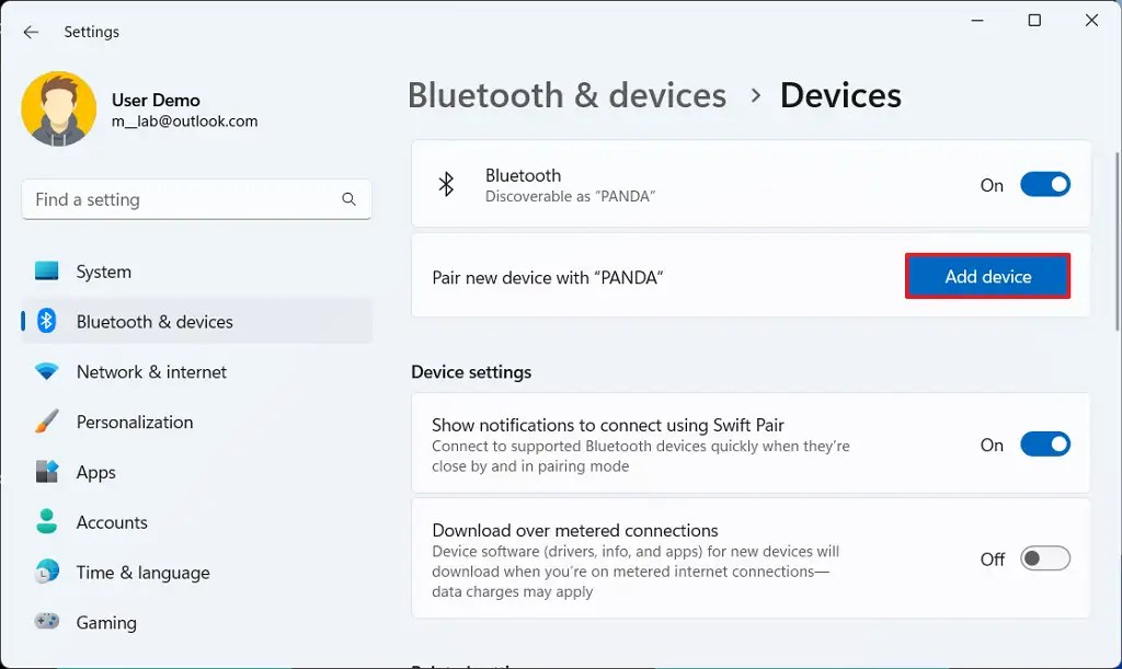 Windows 11 add Bluetooth mouse
