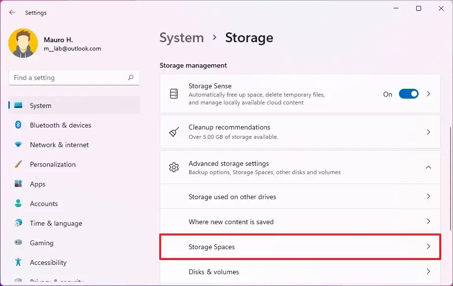 Open Storage Spaces