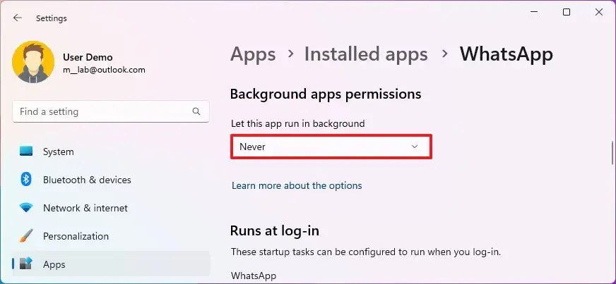 Windows 11 disable background apps