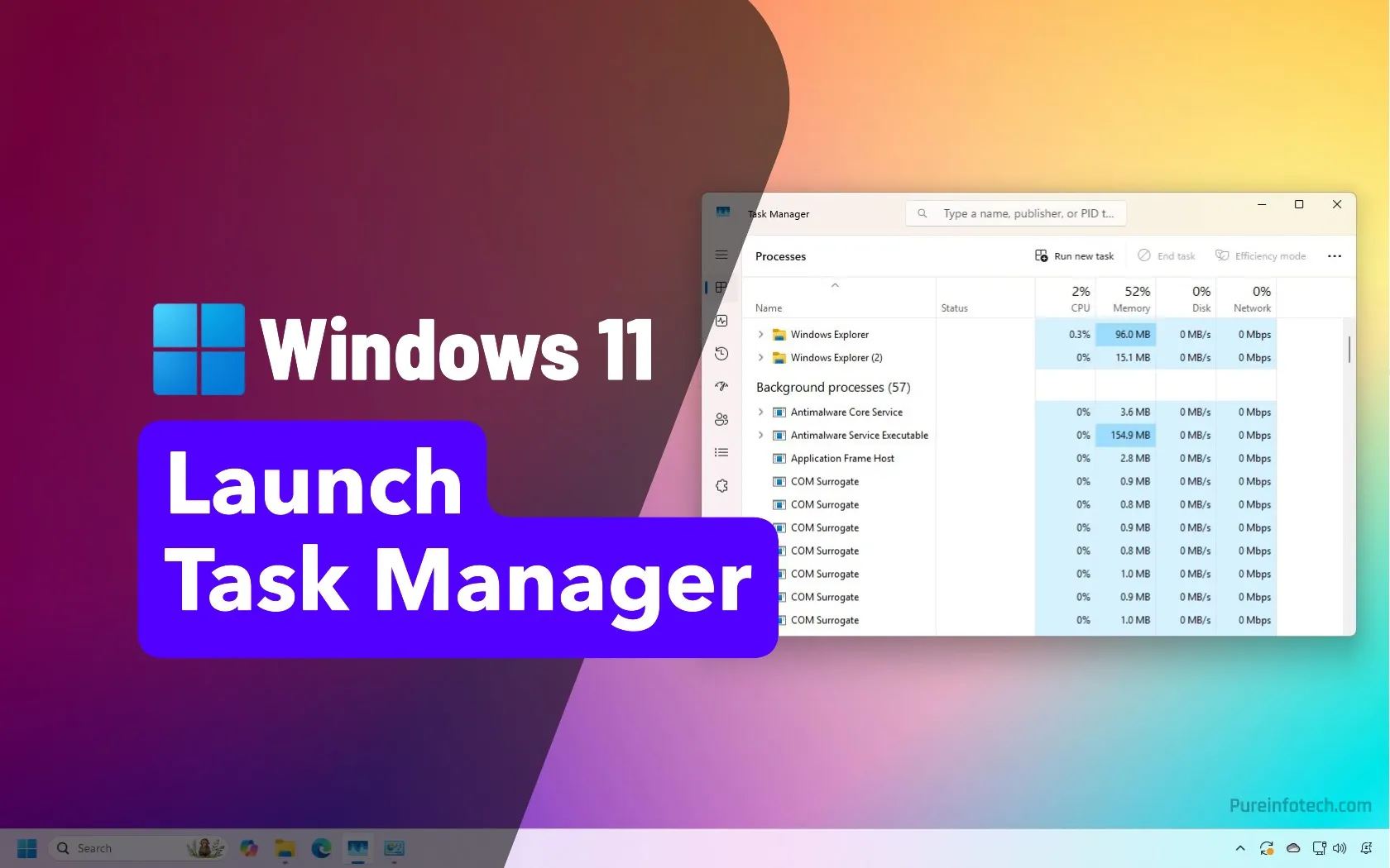 Windows 11 Task Manager opened