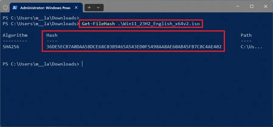 Windows 11 ISO SHA256 hash 