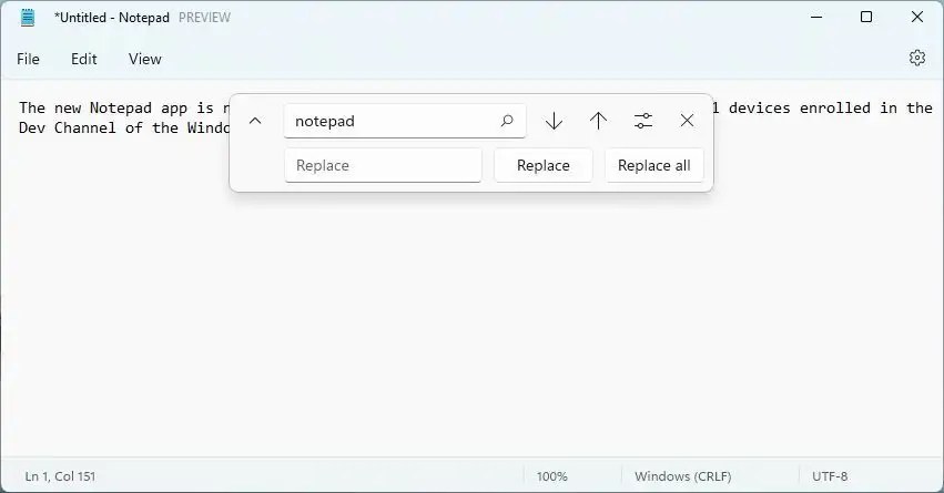 Notepad find and replace
