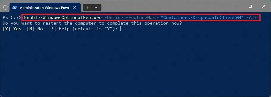 PowerShell enable Sandbox