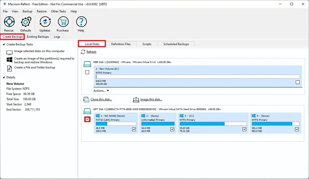 Macrium Reflect backup source drive