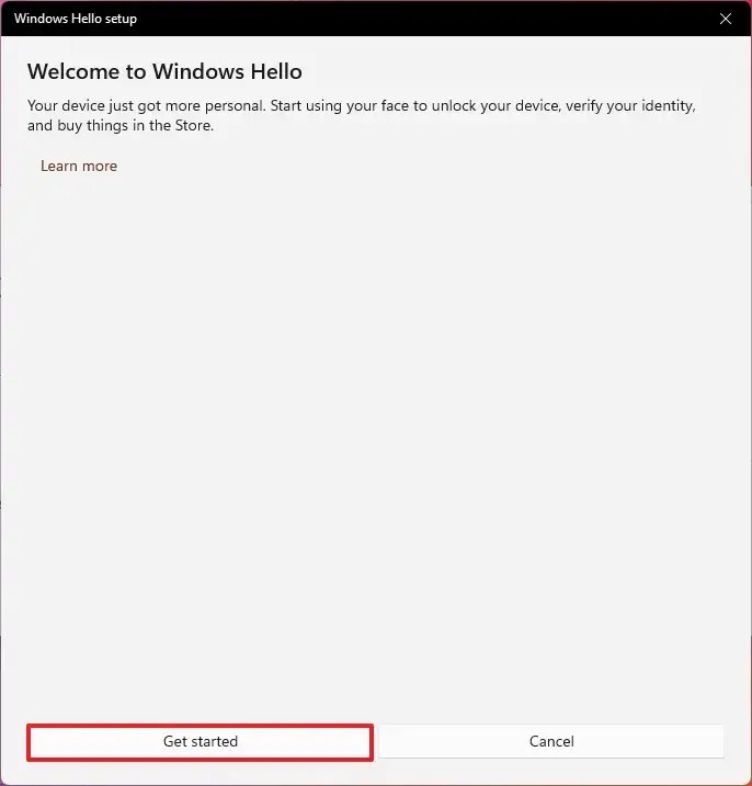Windows Hello get started