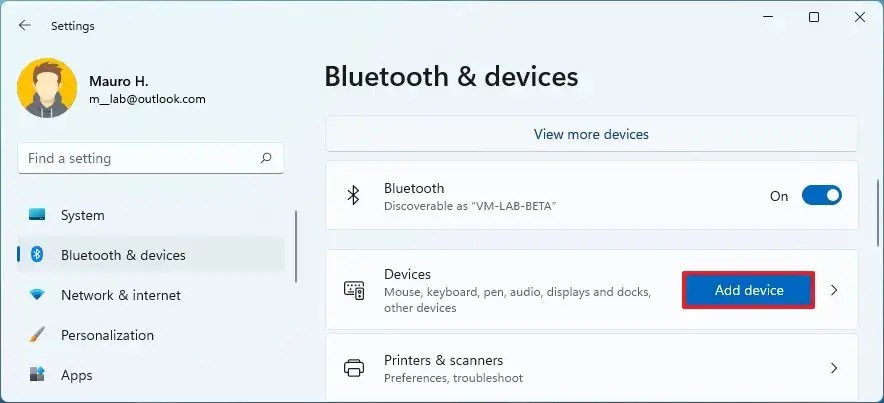 Bluetooth add new device