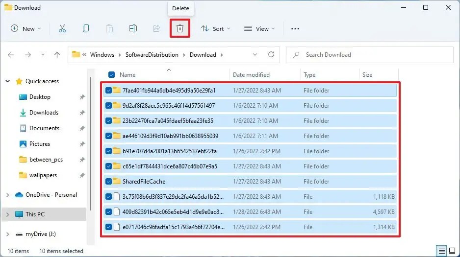 SoftwareDistribution download folder