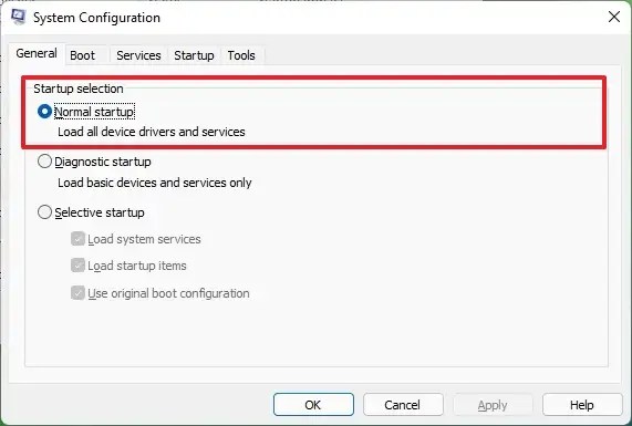 Windows 11 normal startup