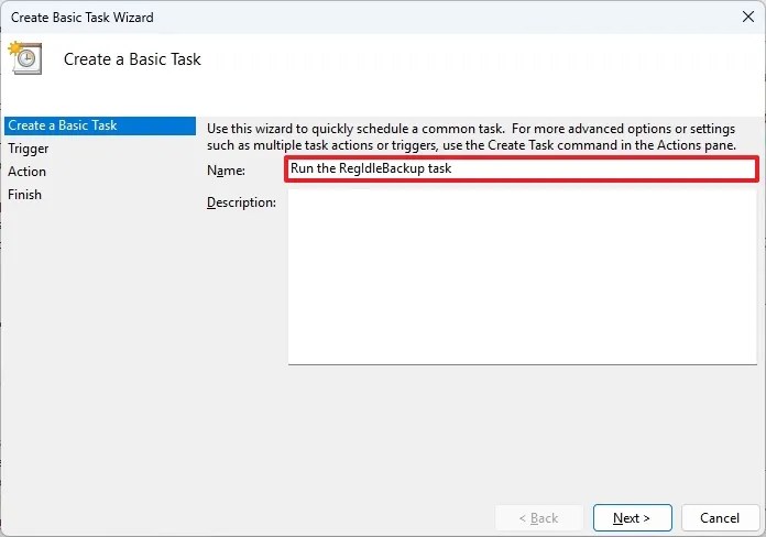 Task Scheduler task name