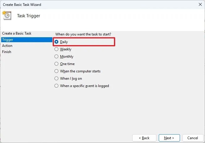 Task Scheduler trigger