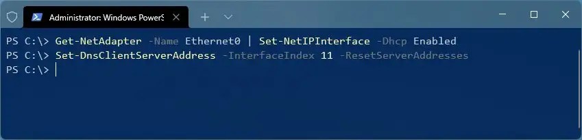 PowerShell cho phép IP động