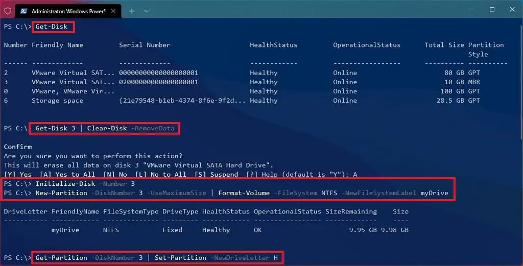 PowerShell format hard drive