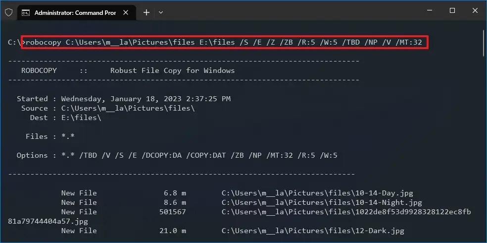 Robocopy with multi-threaded option