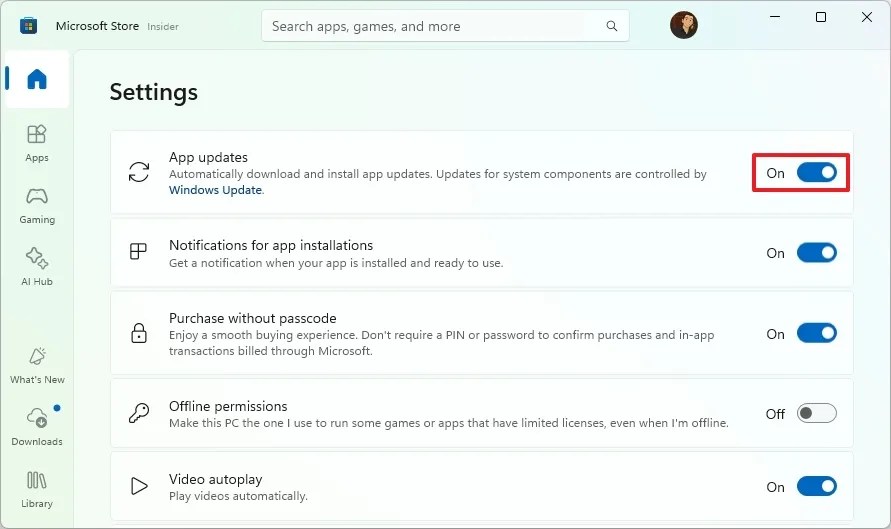Disable app updates