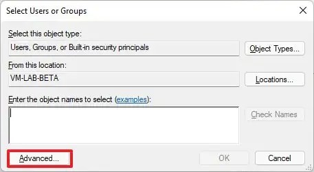 Open Advanced settings