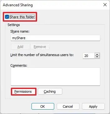 Windows 11 folder sharing settings