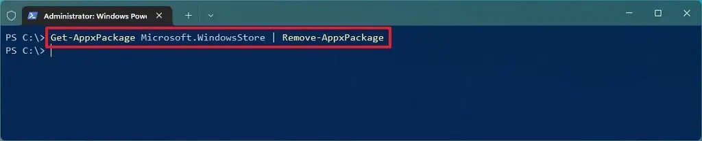 PowerShell uninstall Microsoft Store 