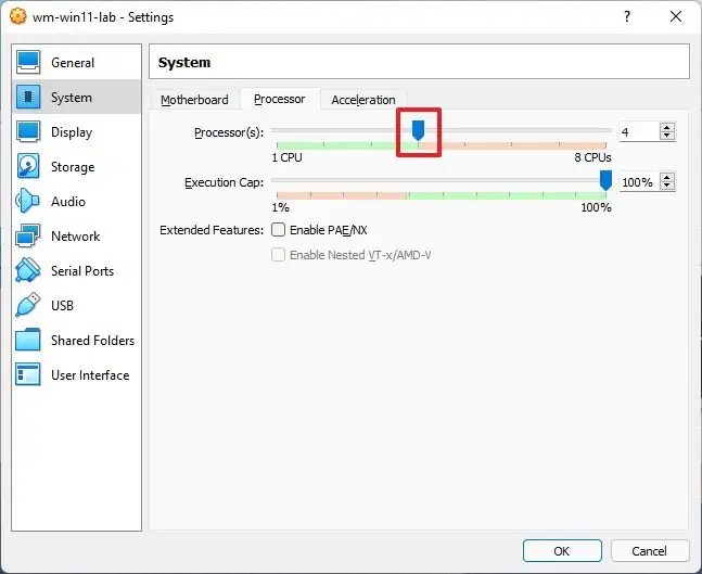 Virtual machine CPU allocation