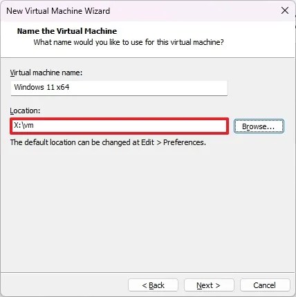VMware VM storage location