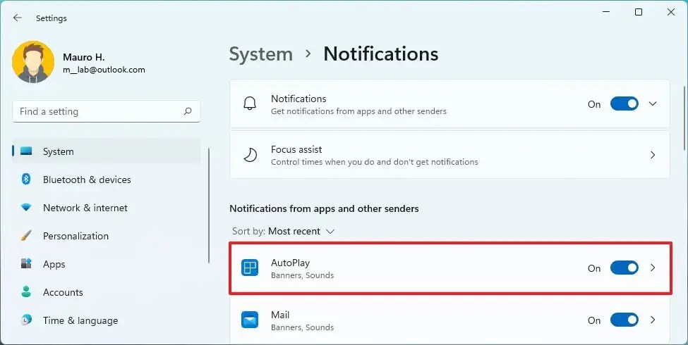 Windows 11 enable app notification