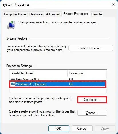 Configurações de proteção no Windows 11