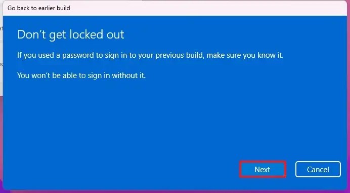 Uninstall update password warning