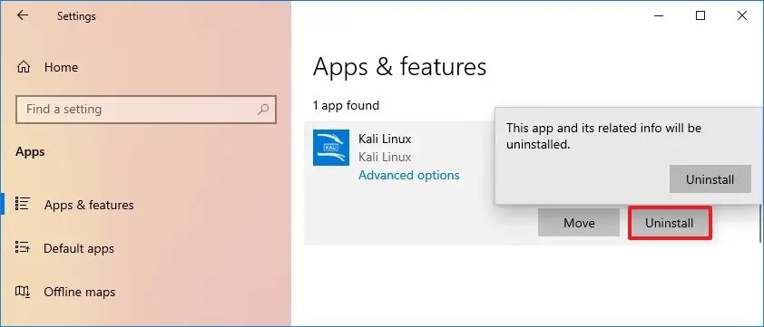 Uninstall Linux distro on WSL2