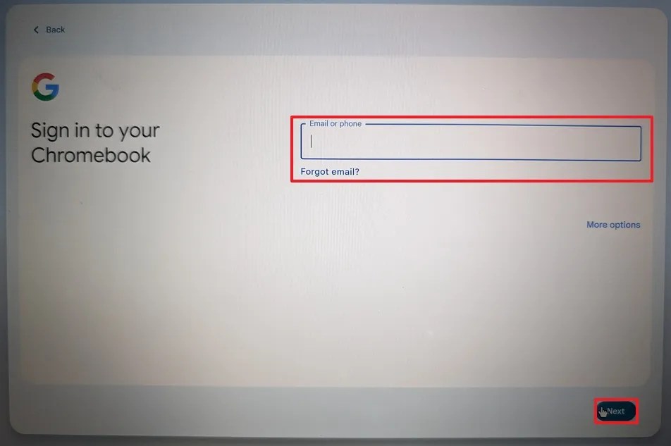 ChromeOS Flex account setup