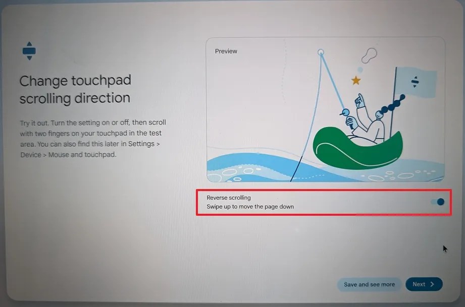 Enable Reverse scrolling