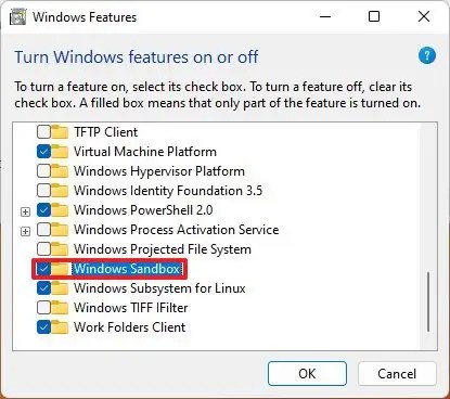 Turn on legacy Windows features