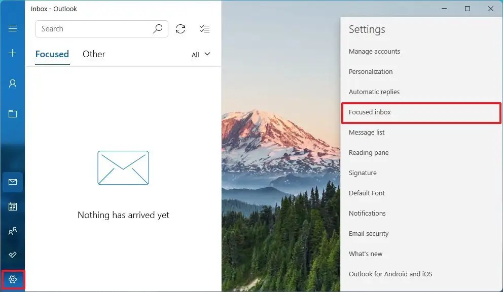 Mail app settings