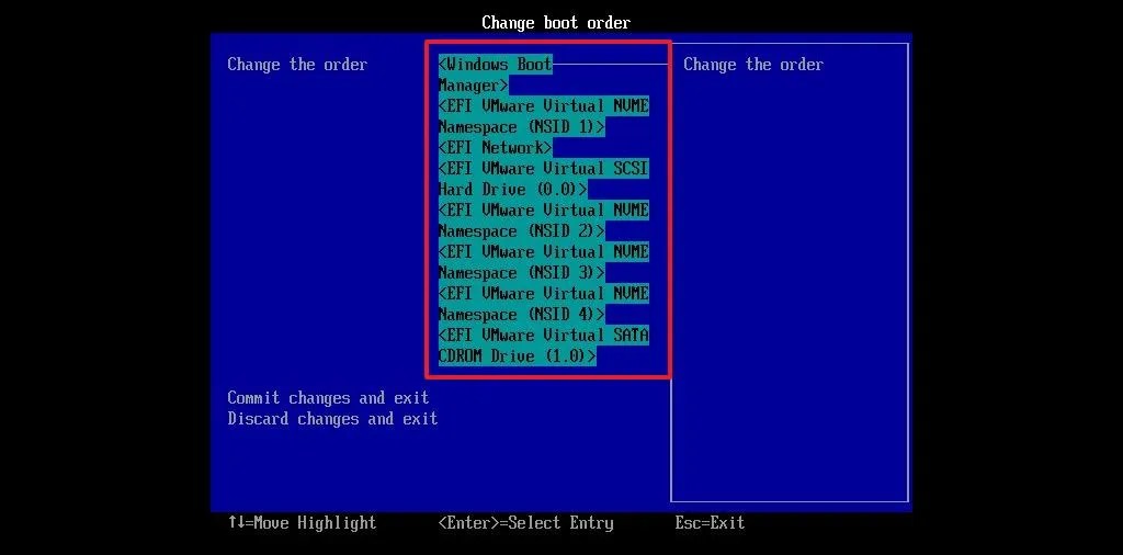 Windows 11 select boot order to USB