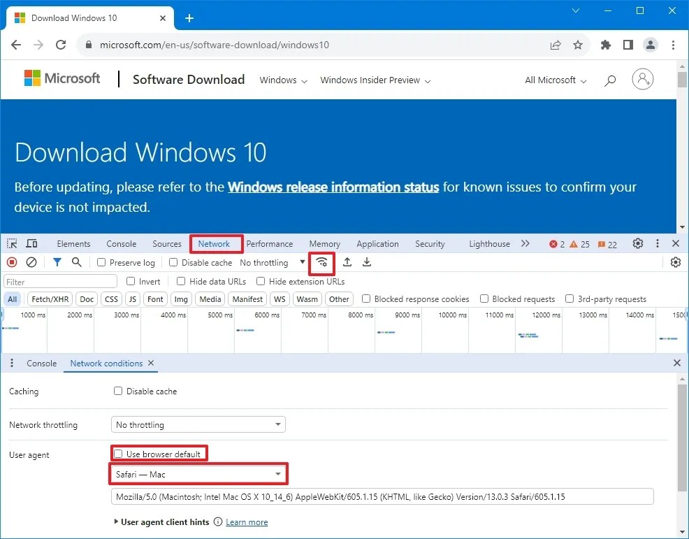 Chrome change user agent