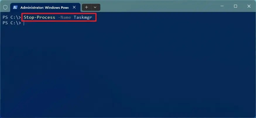 PowerShell close not responding app