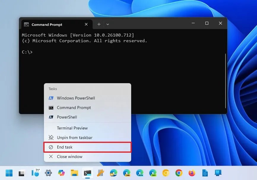 Windows 11 Taskbar End Task