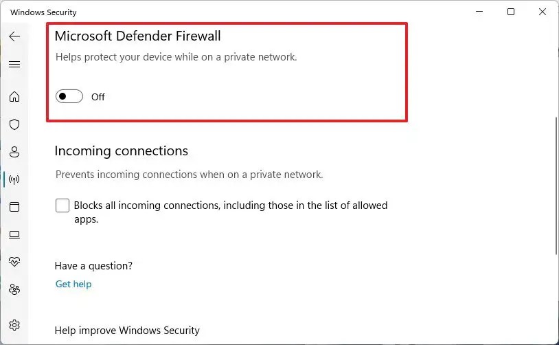 Disable firewall to fix printer sharing