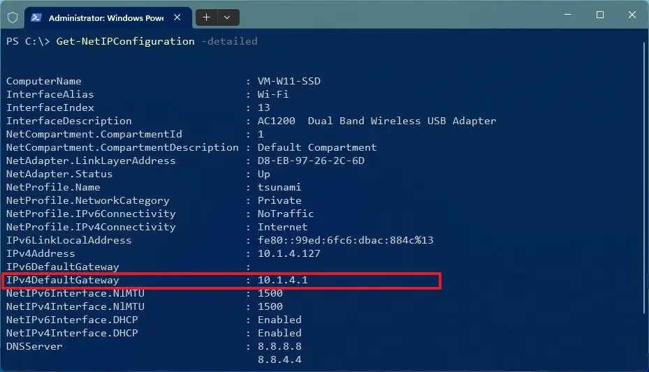 PowerShell router IP