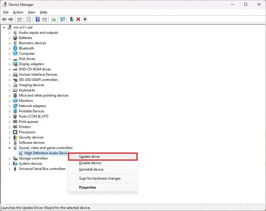 Device Manager update driver