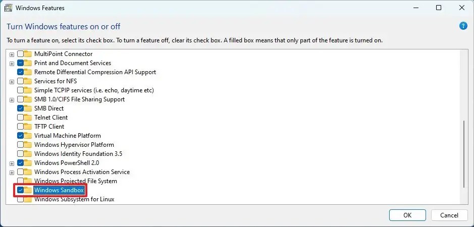 Enable Windows Sandbox
