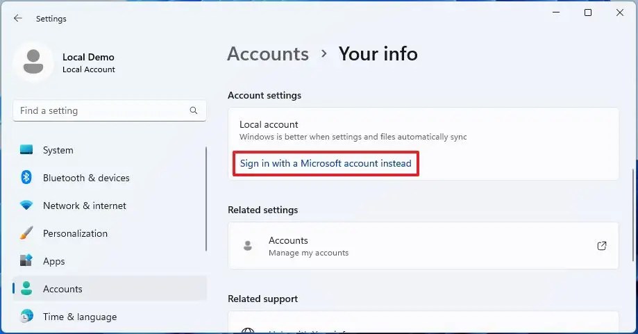 Windows 11 link Microsoft account