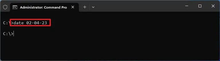 Change date Command Prompt