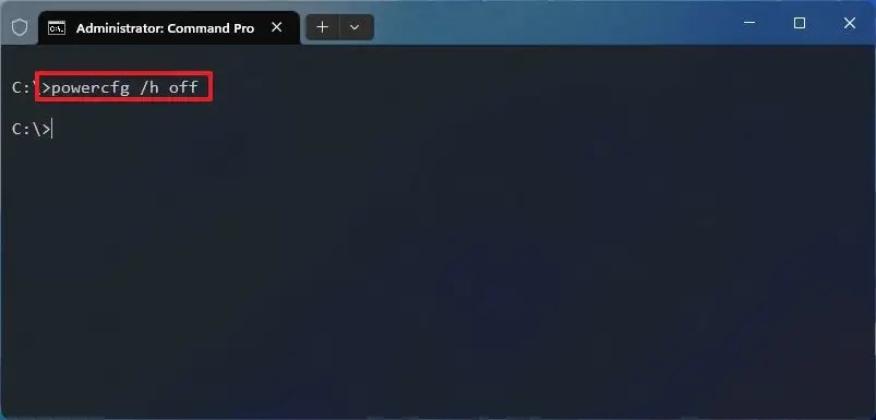 Command Prompt disable Fast Startup