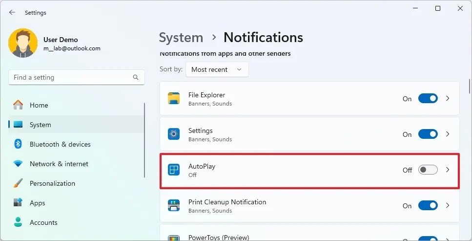 Windows 11 disable app notification